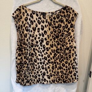 Ann Taylor Animal Print Blouse - Black and Tan